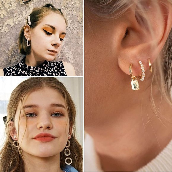 New 36 Gold Hoop Earrings Set for Women Multipack, Boho Fashion Statemen… - Picture 2 of 7